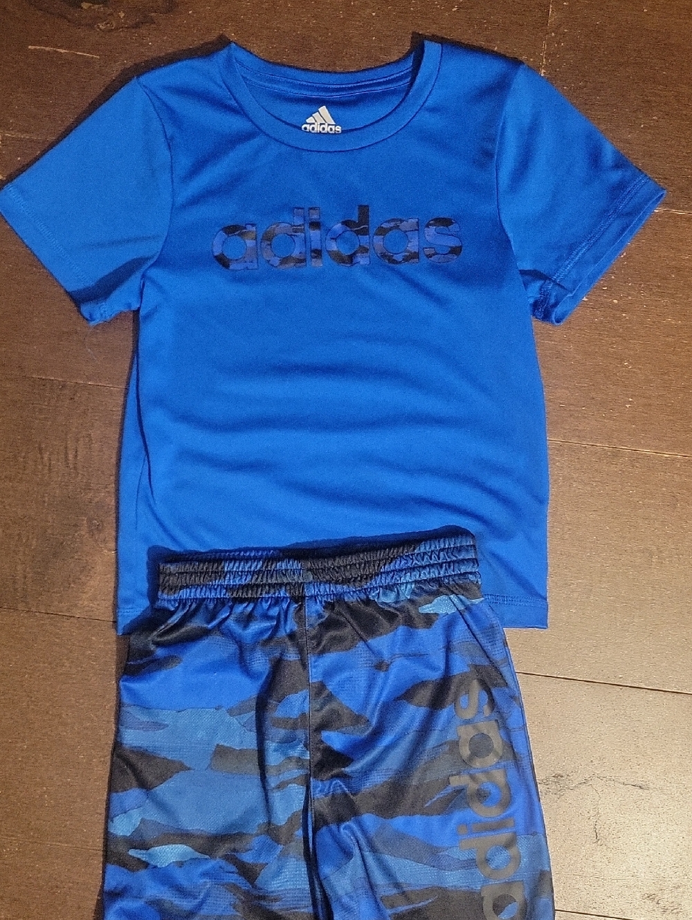 adidas Boys Blue & Black Camo Training Shorts